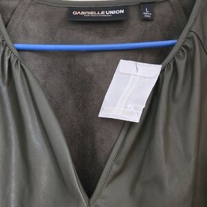 NWT Gabrielle Union Olive Green Top with matching Ashley Stewart leggings